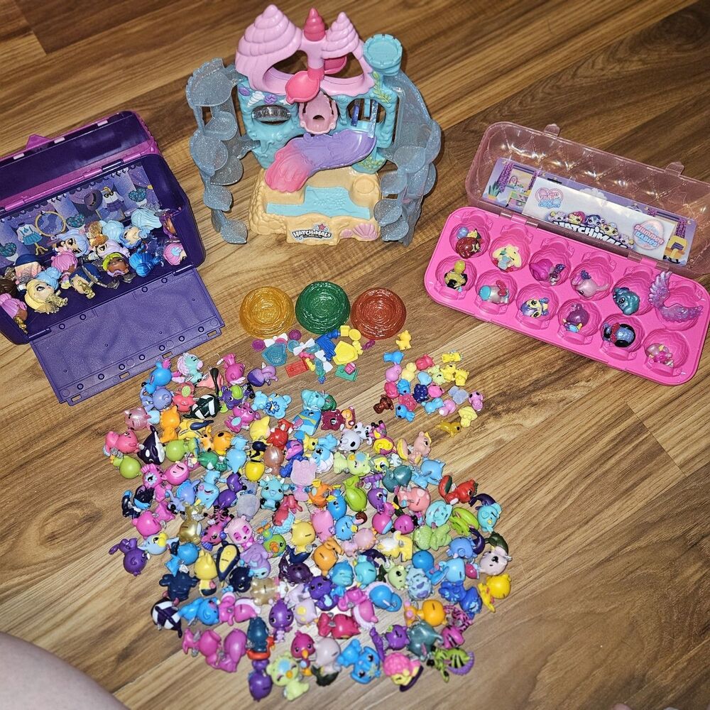 Hatchimals CollEGGtibles Mixed Huge Lot - Over 120Figures& 1 Playset Storage+